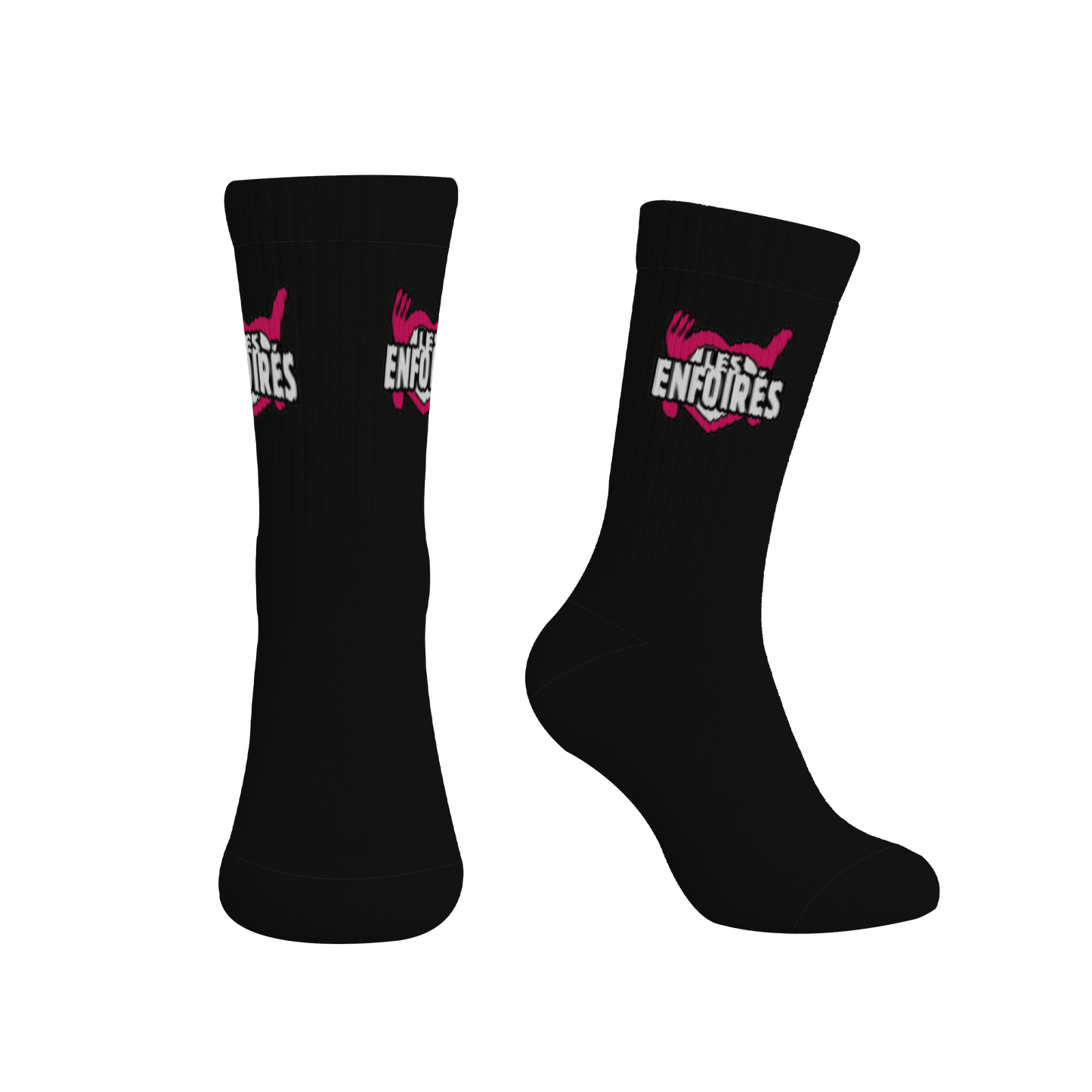 Chaussettes noires logo tissé
