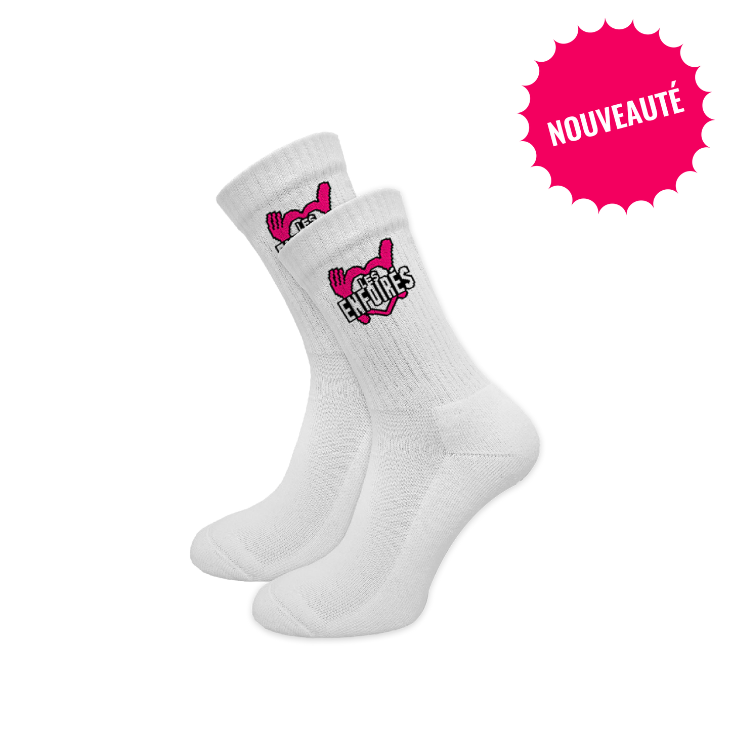 Chaussettes blanches logo tissé