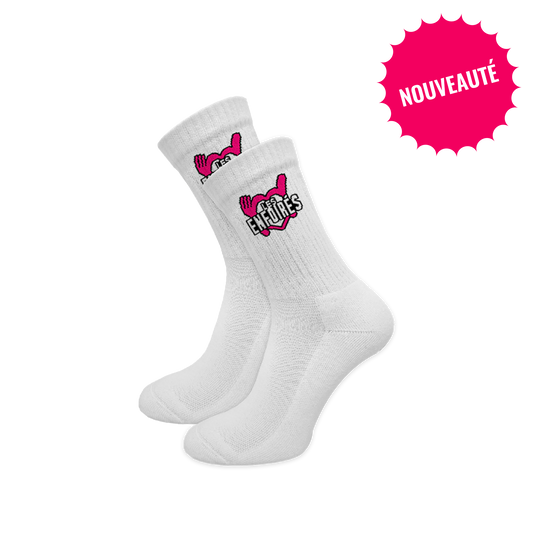 Chaussettes blanches logo tissé