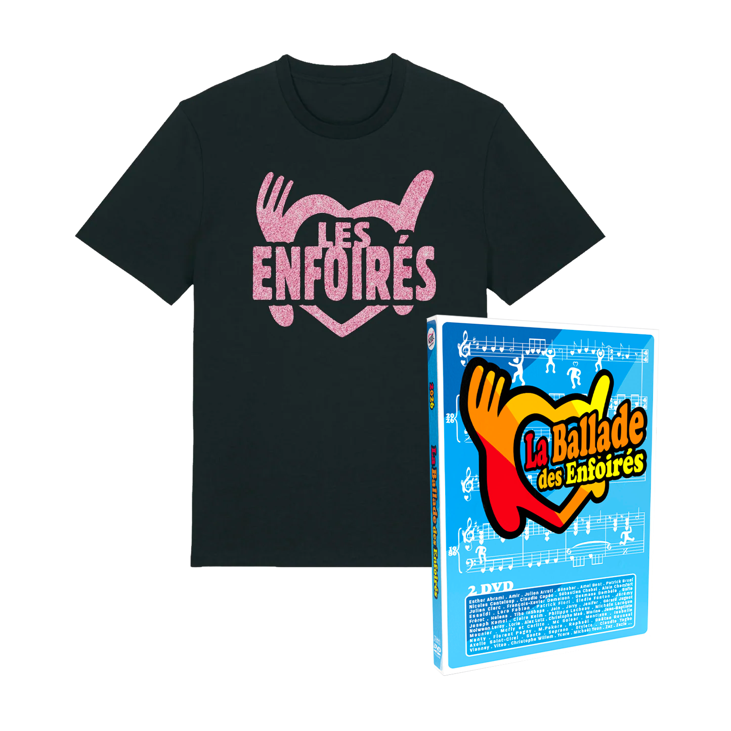 Pack T-shirt + DOUBLE DVD « 2026, La ballade des Enfoirés »