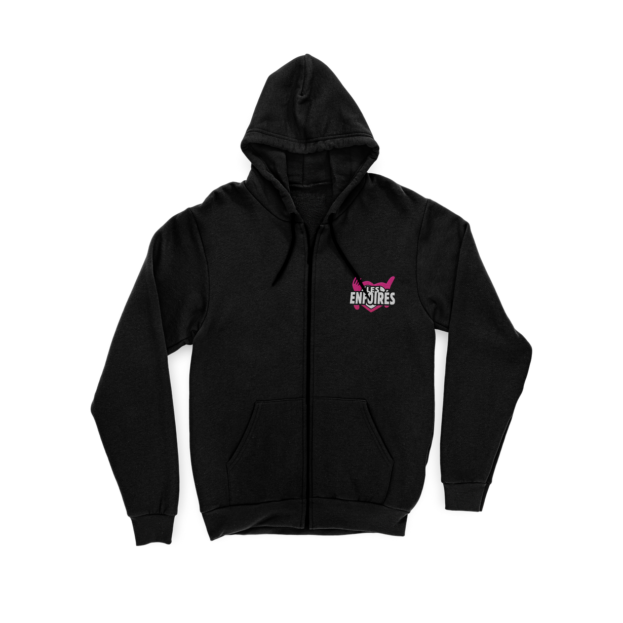 Sweat noir zippé logo brodé