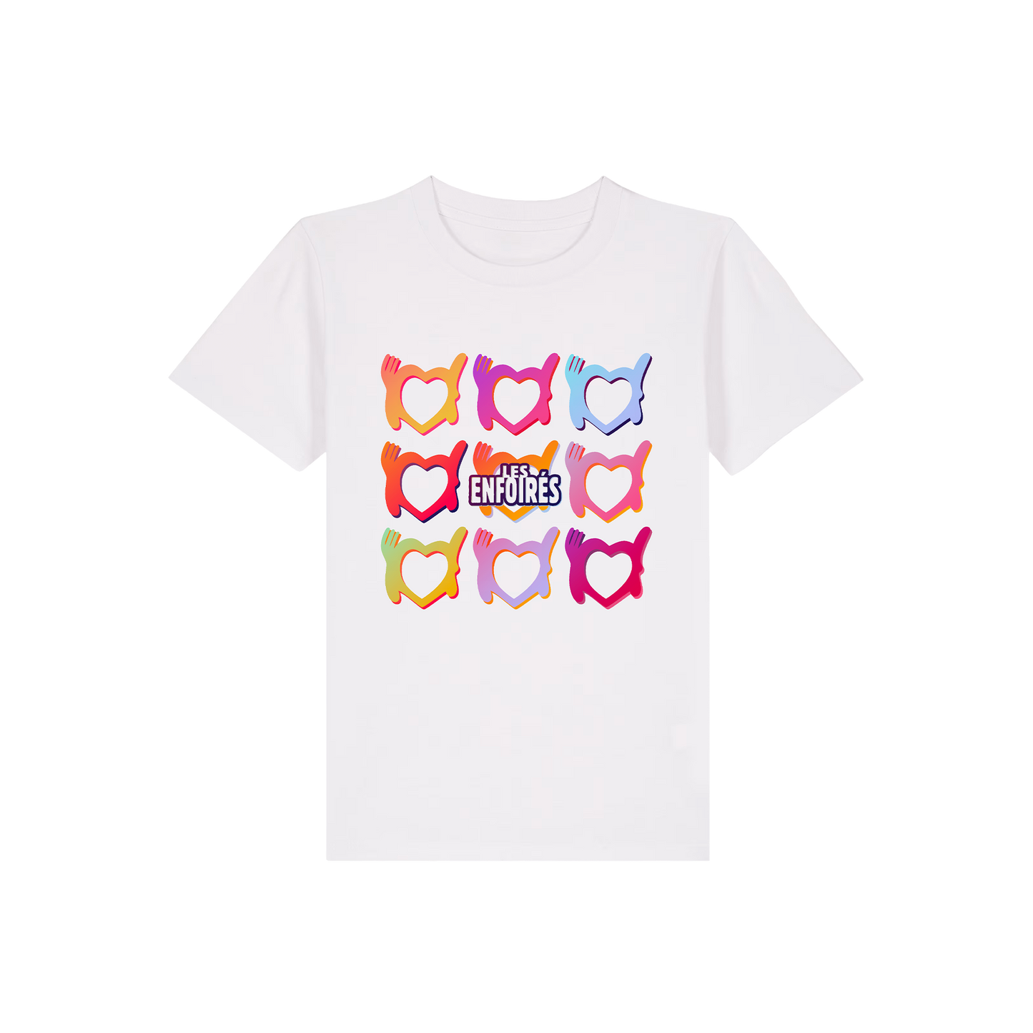 T-shirt enfant cœurs dégradés blanc