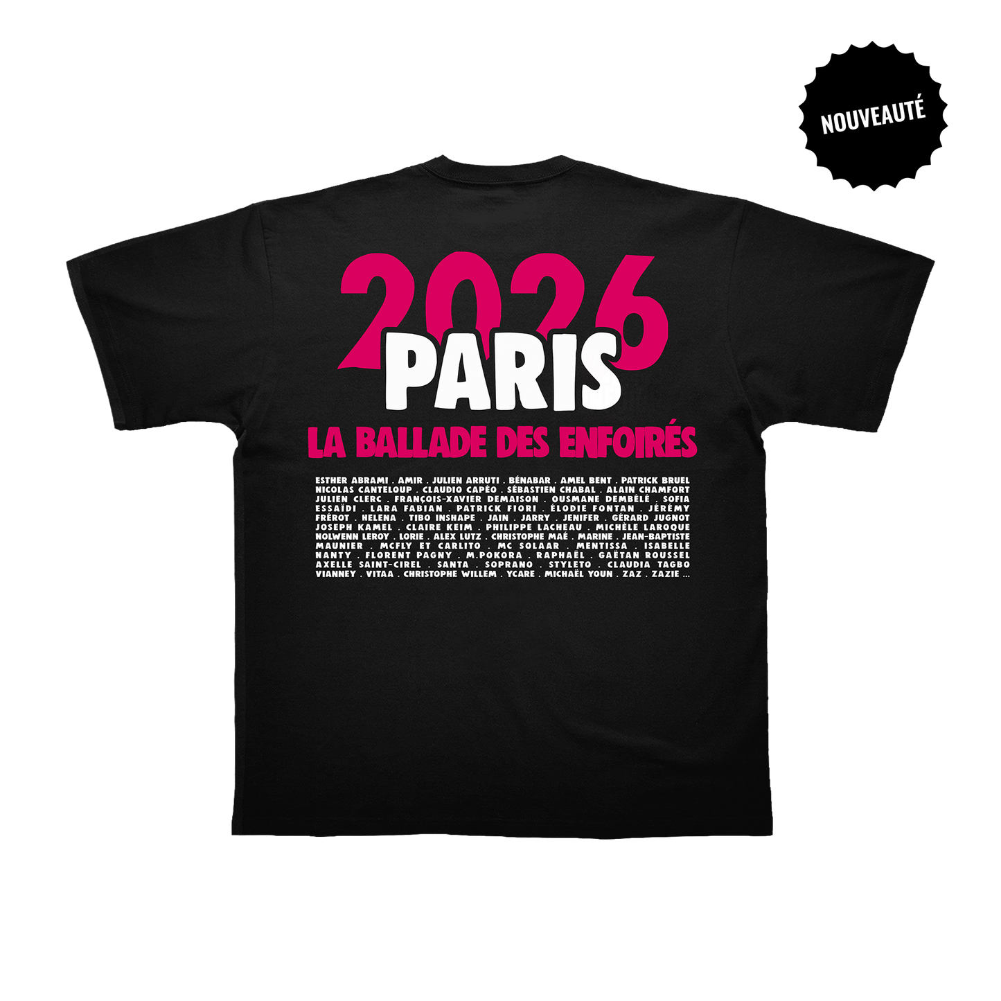 T-shirt noir unisexe line up Artiste